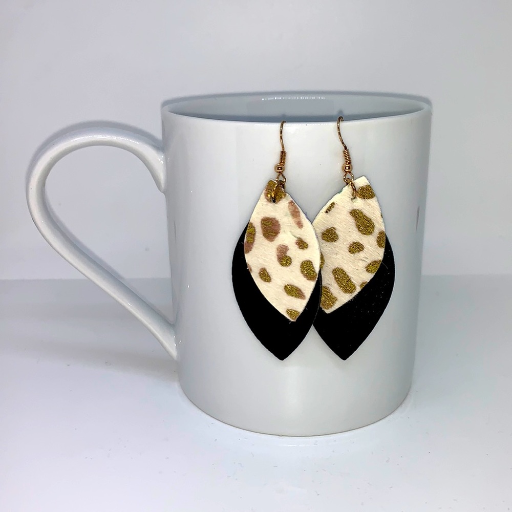 Handmade faux leather earrings NEW